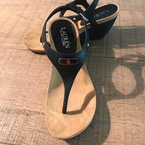 Lauren Black Thong Sandals